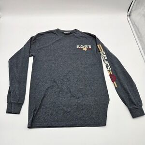 Buc-ees Texas Long Sleeve T Shirt Graphic Tee Gray‎ Small Est 1989